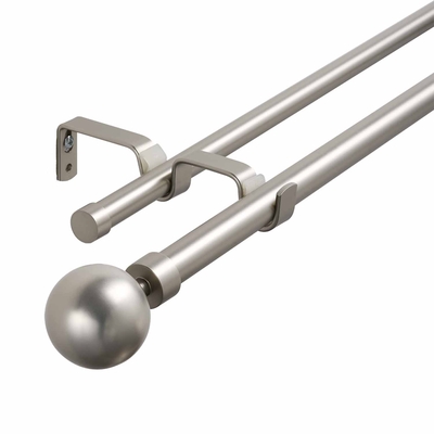 GALERIA DECORATIVA DOBLE 19 mm x 210 cm - 385 cm METAL NIQUEL MATE BALL