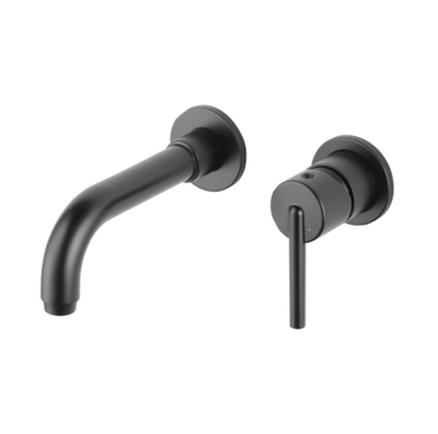 TRIM MEZCLADOR PARA LAVABO MONOMANDO DE PARED NEGRO SIN CUERPO TRINSIC