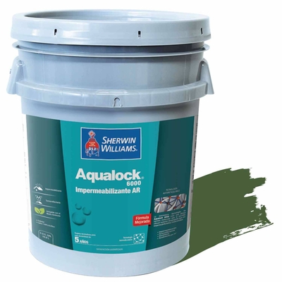 IMPERMEABILIZANTE Y TERMOREFLECTANTE PARA TECHO LOSAS Y PAREDES VERDE AQUALOCK 6000 AR