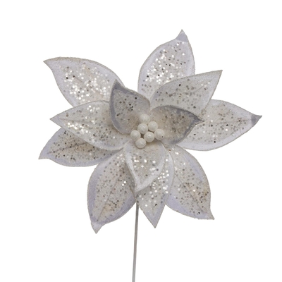 PASCUA NAVIDAD 35 cm x 30 cm BLANCO CON BRILLO