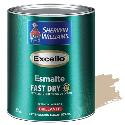 PINTURA ESMALTE PARA USO EXTERIOR / INTERIOR BEIGE SUAVE BRILLANTE EXCELLO ESMALTE
