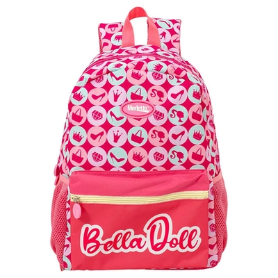 MOCHILA INFANTIL 41 cm POLIESTER ROSADO DISEÑO BELLA DOLL