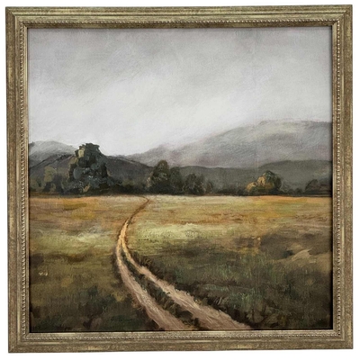 CUADRO DECORATIVO 60 cm x 60 cm PAISAJE VERDE-CAFE
