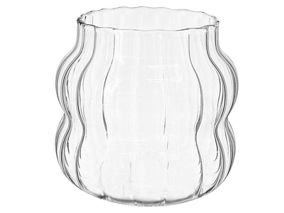 FLORERO 380 mL VIDRIO TRANSPARENTE DISEÑO ONDAS