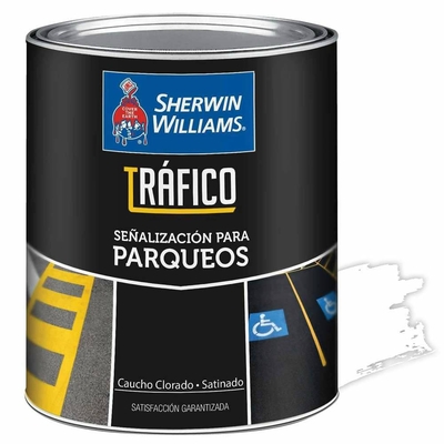 PINTURA CAUCHO CLORADO PARA SEÑALIZACION EN PARQUEOS BLANCO SATINADO