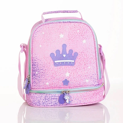 LONCHERA TERMICA INFANTIL ROSADO-MORADO DISEÑO PRINCESA