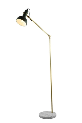 LÁMPARA PEDESTAL INTERIOR 1 LUZ E27 METAL-VIDRIO DORADO-VERDE