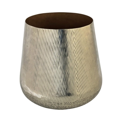 MACETA 39 cm x 41 cm x 41 cm ACERO INOXIDABLE DORADO CON TEXTURA