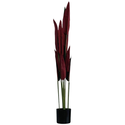 PLANTA ARTIFICIAL 120 cm x 70 cm CANNA ROJO CON MACETA NEGRO