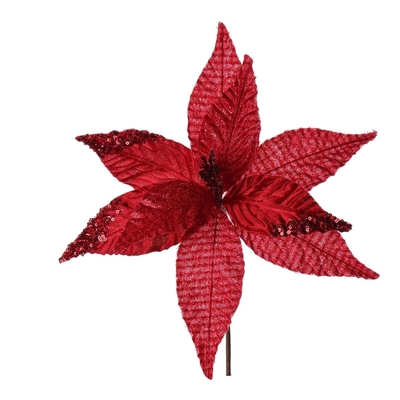 PASCUA NAVIDAD 28 cm ROJO CON LENTEJUELA
