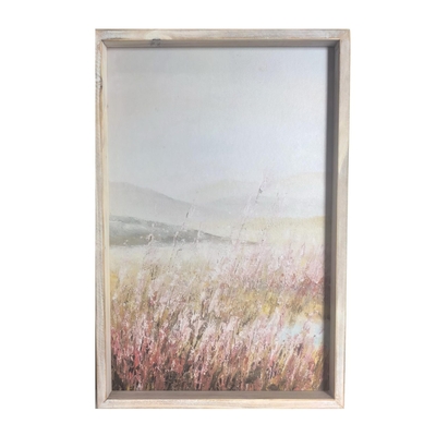 CUADRO DECORATIVO 60 cm x 40 cm CAMPO ROSADO-BEIGE