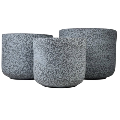 MACETA 31 cm x 37 cm CERAMICA GRIS LISO