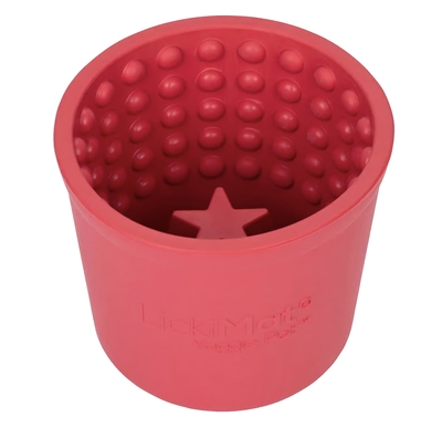 PLATO PARA PERRO 9 cm x 9.5 cm CAUCHO ROSADO ALIMENTACION LENTA