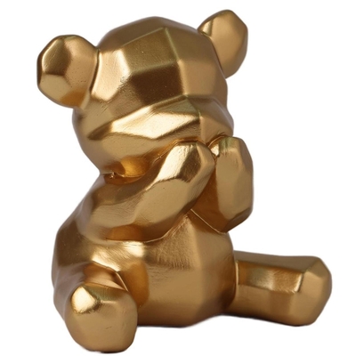 FIGURA OSO DECORATIVO 20 cm x 19.5 cm CERAMICA DORADO