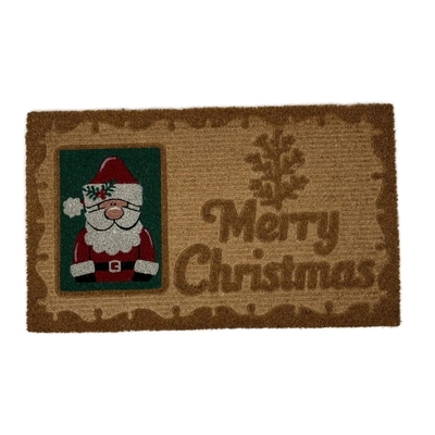 ALFOMBRA NAVIDAD 75 cm x 45 cm SANTA MERRY CHRISTMAS CAFE-ROJO-BLANCO-VERDE