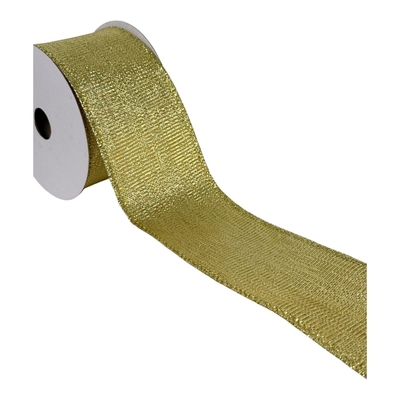 LISTON NAVIDAD 6.3 cm x 8.2 m (9 yd) DORADO BRILLANTE