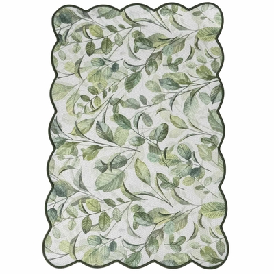 INDIVIDUAL 45 cm x 30 cm RECTANGULAR VERDE CON HOJAS