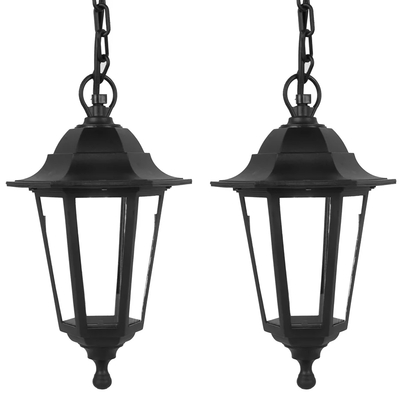 LÁMPARA FAROL COLGAR EXTERIOR 1 LUZ E27 PLASTICO NEGRO