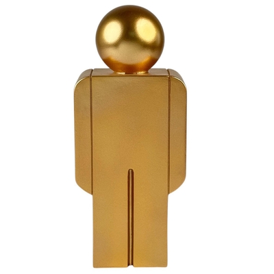 FIGURA SILUETA HOMBRE DECORATIVO 25.6 cm x 11 cm x 6.8 cm CERAMICA DORADO