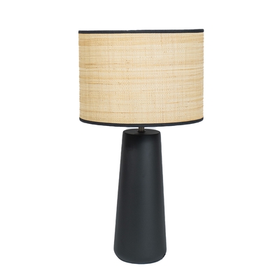 LÁMPARA MESA 1 LUZ E27 BASE CILINDRO DIFUSOR BEIGE