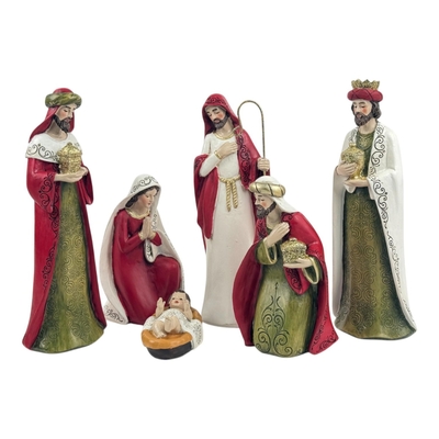 NACIMIENTO NAVIDAD 9.5 cm x 8 cm x 25 cm POLIRESINA ROJO-BLANCO-VERDE