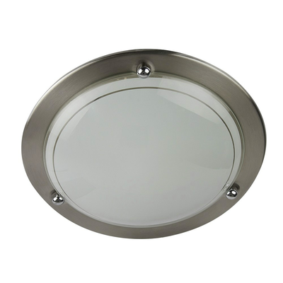 LÁMPARA PLAFON 1 LUZ E27 SATINADO DIFUSOR BLANCO