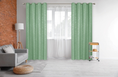 CORTINA PARA SALA 140 cm x 229 cm VERDE MENTA VENIZE BLACKOUT