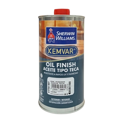 PROTECTOR IMPREGNANTE PARA MADERA PARA USO EXTERIOR / INTERIOR TRANSPARENTE OIL FINISH TIPO TECA