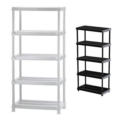 ESTANTE MODULAR 189 cm x 90.5 cm x 45.7 cm PLASTICO VENTILADO DE 5 NIVELES