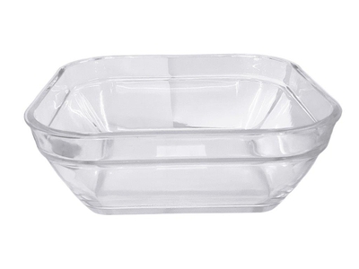 BOWL 20 cm x 6 cm VIDRIO TRANSPARENTE CUADRADO
