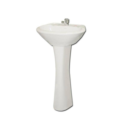 LAVABO CON PEDESTAL BLANCO SHELBY SIN FONTANERIA