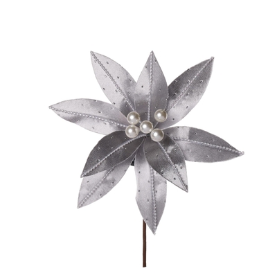 PASCUA NAVIDAD 35 cm x 23 cm PLATA CON PERLAS