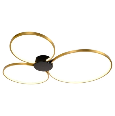 LAMPARA PLAFON LED 50 W LUZ CALIDA DISEÑO ARO ACABADO DORADO