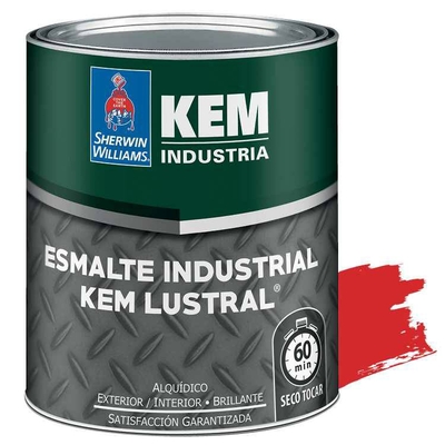PINTURA ESMALTE ALQUIDICO INDUSTRIAL ROJO BRILLANTE KEM LUSTRAL