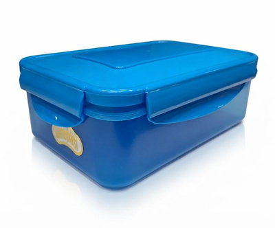 HERMETICO RECTANGULAR PARA ALIMENTOS 1.48 L PLASTICO AZUL CON TAPA CLICK