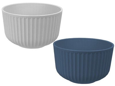BOWL 12 cm PLASTICO AZUL-GRIS REDONDO SURTIDO DISEÑO RAYAS