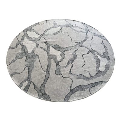 ALFOMBRA PARA SALA 240 cm x 240 cm REDONDO BLANCO-GRIS ABSTRACTO