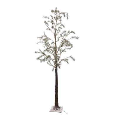 ARBOL LED NAVIDAD TRONCO CAFE CON RAMAS NEVADA 180 cm