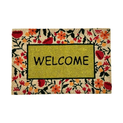ALFOMBRA 40 cm x 60 cm FIBRA COCO WELCOME MULTICOLOR