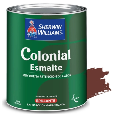 PINTURA ESMALTE PARA USO EXTERIOR / INTERIOR ROJO QUEMADO BRILLANTE COLONIAL ESMALTE