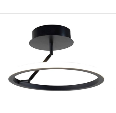 LAMPARA TECHO LED 10 W LUZ CALIDA DISEÑO ARO ACABADO NEGRO