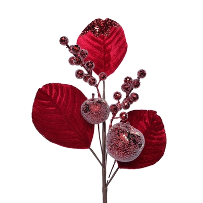 RAMA NAVIDAD ROJO CON BOLA 52 cm x 25 cm