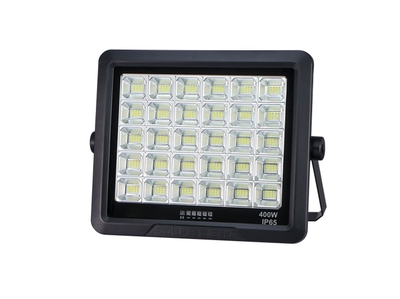 PROYECTOR EXTERIOR SOLAR LED 400 W 2 600 lm LUZ FRIA ACABADO NEGRO