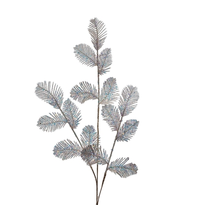 RAMA NAVIDAD PLATA TORNASOL CON HOJA 80 cm x 15 cm