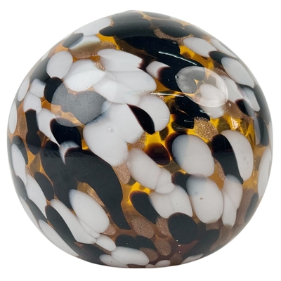 FIGURA ESFERA DECORATIVO 10 cm x 10 cm CERAMICA BLANCO-NEGRO-DORADO