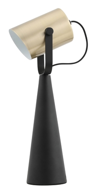 LÁMPARA MESA 1 LUZ E27 BASE CONICO NEGRO DIFUSOR BEIGE
