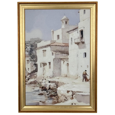 CUADRO DECORATIVO 70 cm x 50 cm CIUDAD BLANCO-CAFE