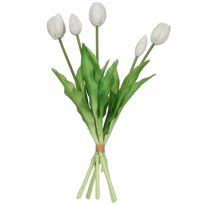 FLOR ARTIFICIAL 39.5 cm RAMO TULIPAN BLANCO