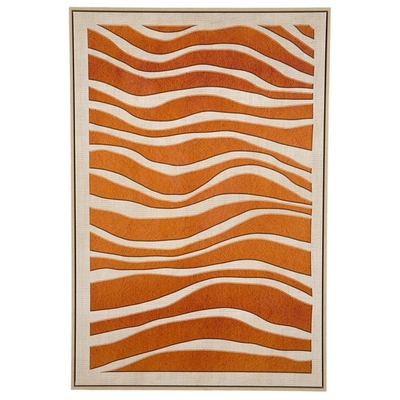 CUADRO DECORATIVO 122.6 cm x 82.6 cm BLANCO-ANARANJADO ABSTRACTO
