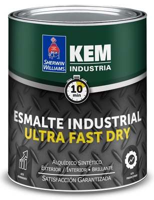 PINTURA ESMALTE ALQUIDICO INDUSTRIAL KEM ULTRA FAST DRY ALUMINIO BRILLANTE